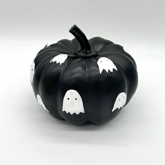 Black & White Halloween Ghost Pumpkin Candy Corn Lane Ghosts New 8” - Picture 1 of 6